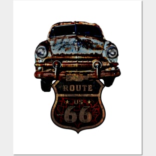 Vintage vehicle route 66 rustic Posters and Art